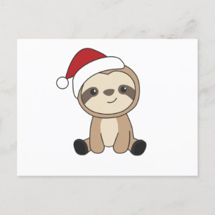 Sloth jul Snö Winter Animals Sloths Vykort