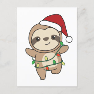 Sloth jul Winter Animals Sloths Helg Vykort