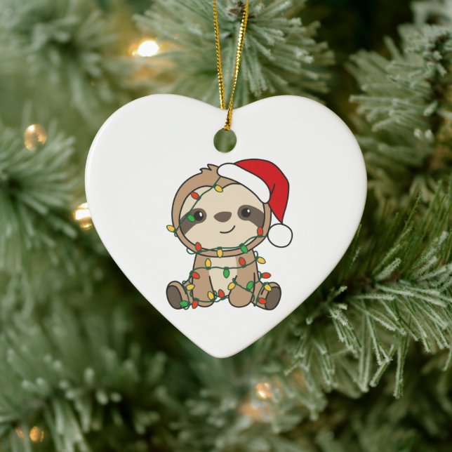 Sloth jul Winter Animals Sloths Julgransprydnad Keramik (Träd)