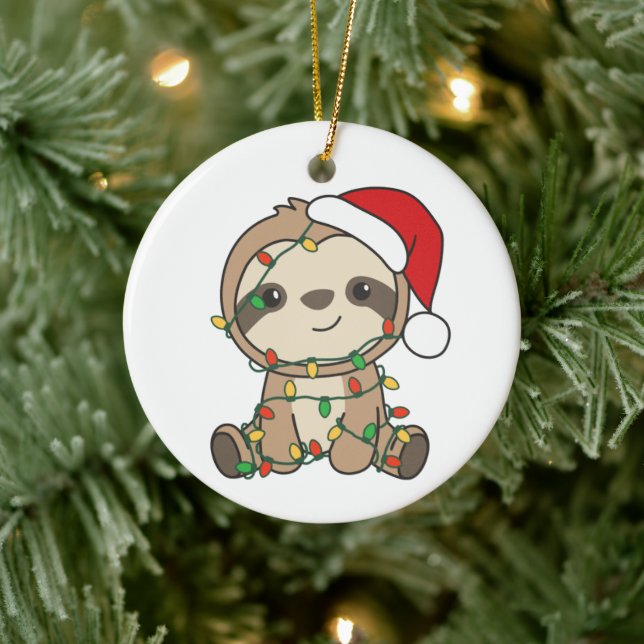 Sloth jul Winter Animals Sloths Julgransprydnad Keramik (Träd)