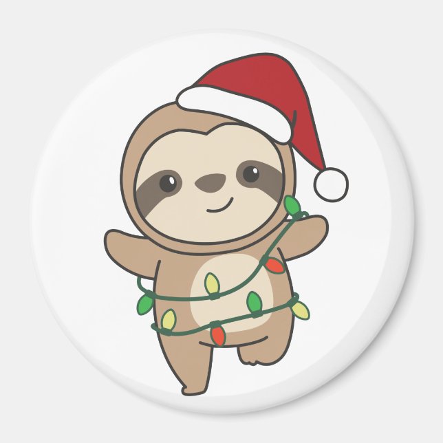 Sloth jul Winter Animals Sloths Magnet (Framsidan)