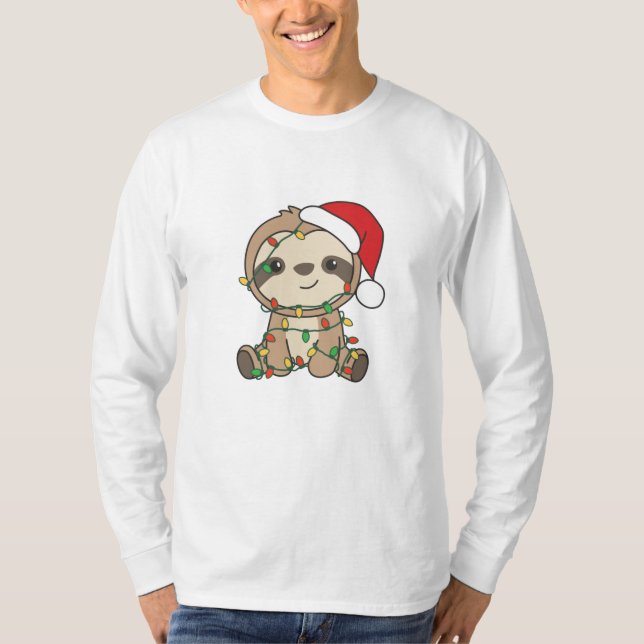 Sloth jul Winter Animals Sloths T Shirt (Framsida)