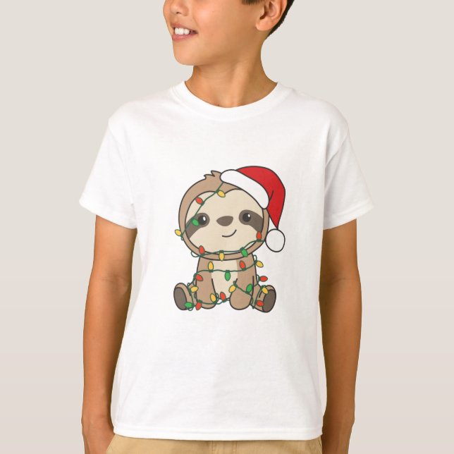 Sloth jul Winter Animals Sloths T Shirt (Framsida)