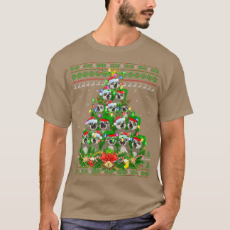 Sloth Julafton Lighting Träd Santa Sloth Ugly Chri T Shirt