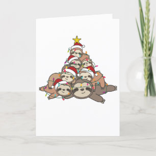 Sloth Julgran Funny Animal God Vuxen Helgkort