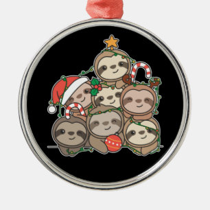 Sloth Julgran Funny Animal jul Cerami Julgransprydnad Metall