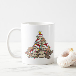 Sloth Julgran Funny Animal Jul Coffee Kaffemugg