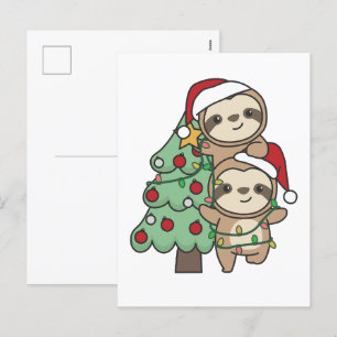 Sloth Julgran, juldjur Sloths Helg Vykort