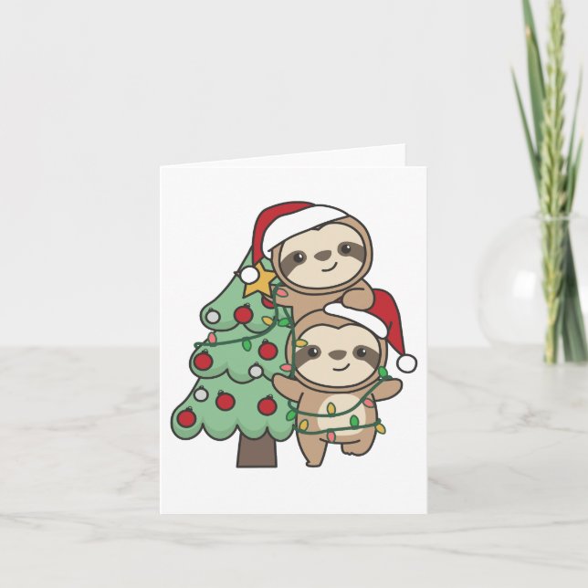 Sloth Julgran, juldjur Sloths Helgkort (Framsida)