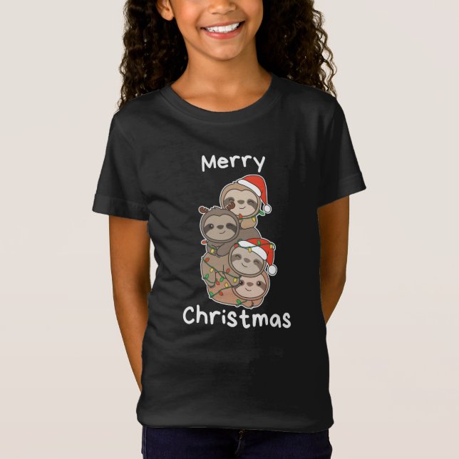 Sloth Julgran, juldjur Sloths T Shirt (Framsida)