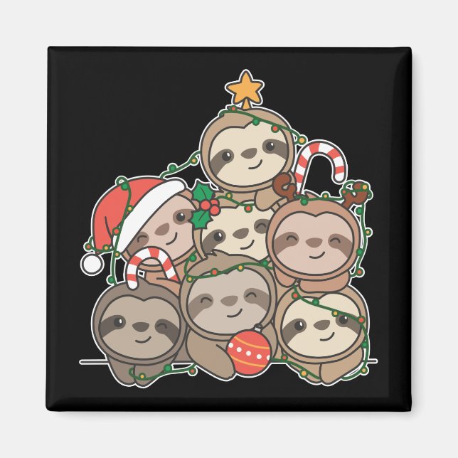 Sloth Julgran, Lundny, juvelmagnet Magnet (Framsidan)