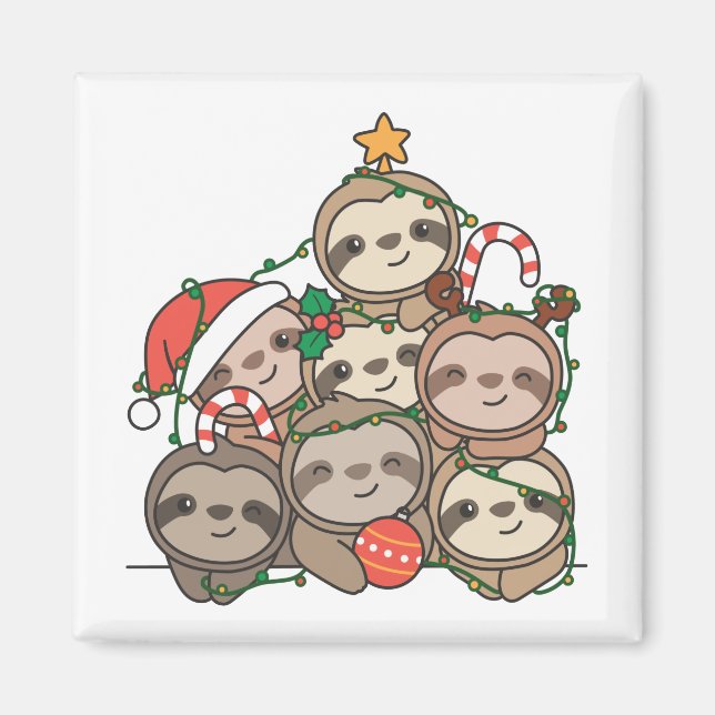 Sloth Julgran, Lundny, juvelmagnet Magnet (Framsidan)