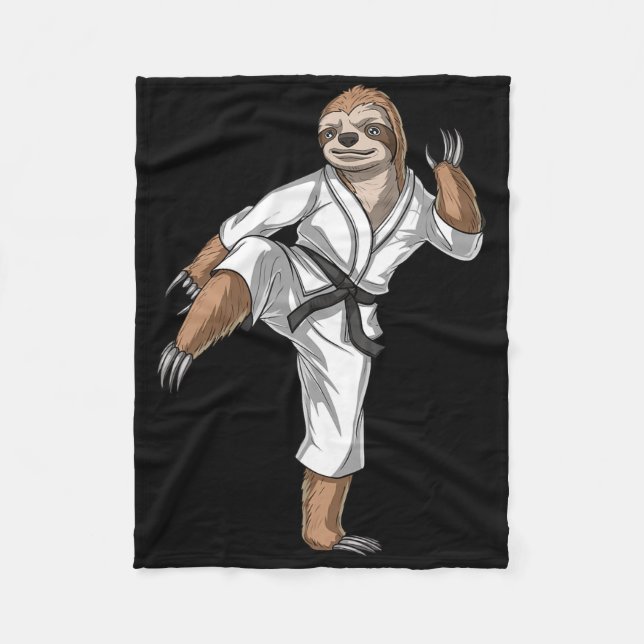 Sloth Karate Kickboxing Taekwondo Muay Thai Martia Fleecefilt (Framsidan)