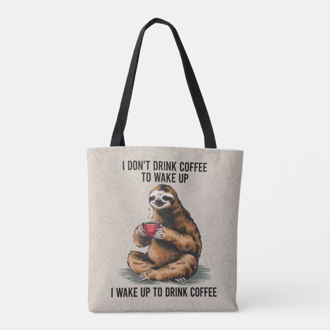 Sloth Kärlek Coffee Tote Tygkasse (Baksida)