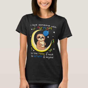 Sloth Kärlek någon med Puzzle Coola Autism Awarene T Shirt