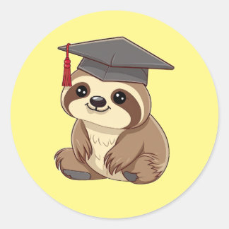 Sloth Kärlek Studenten Sticker Runt Klistermärke