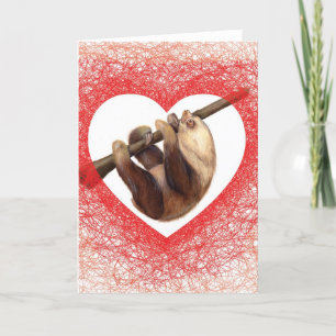 Sloth Kärlek Valentine Day Card Helgkort