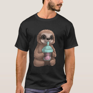 Sloth Kawaii Boba Bubble Milk Tea Tapioca Pearls T Shirt