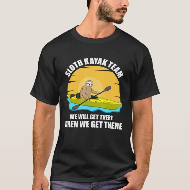 Sloth Kayak Team Kayaking För manar Women Paddling T Shirt (Framsida)