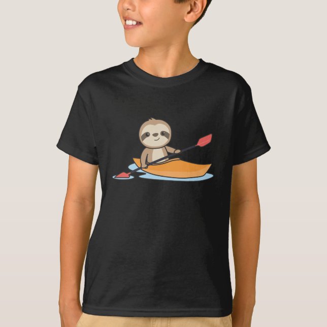 Sloth Kayak Team Paddling Funny Sloths T Shirt (Framsida)