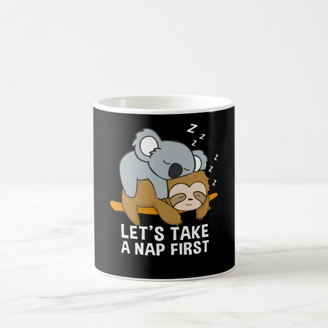 Sloth Koala Sleeping Late Riser Cute Kaffemugg (Center)