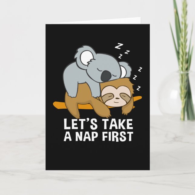 Sloth Koala Sleeping sent Riser Cute Kort (Framsida)