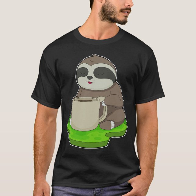 Sloth Kopp-kaffe T Shirt (Framsida)