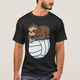Sloth Lazy Animal Volleyball Sport Vild Träd T Shirt