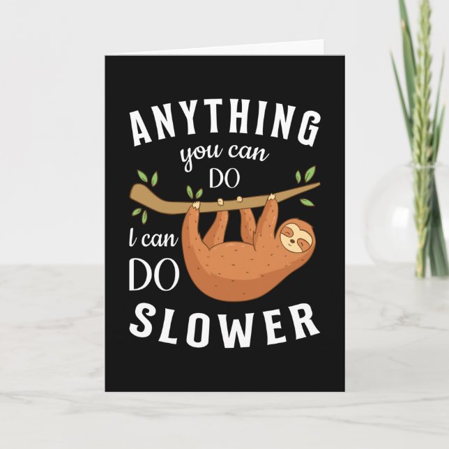 Sloth Lazy Sloths Sleeping Animal Funny Gift Idea Kort (Framsida)