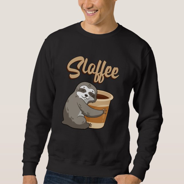 Sloth Lazy Sloths Sloffee Sleeping Funny Gift Idea Lång Ärmad Tröja (Framsida)