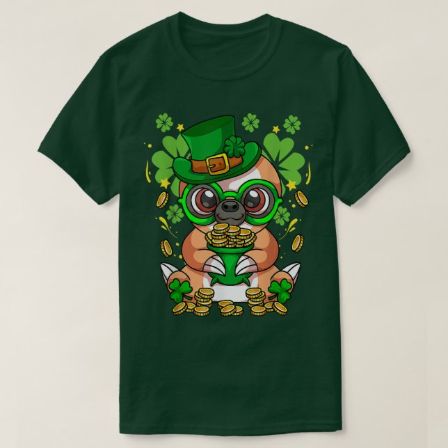 Sloth Leprechaun Saint Patricks Day Shamrock Irish T Shirt (Design framsida)