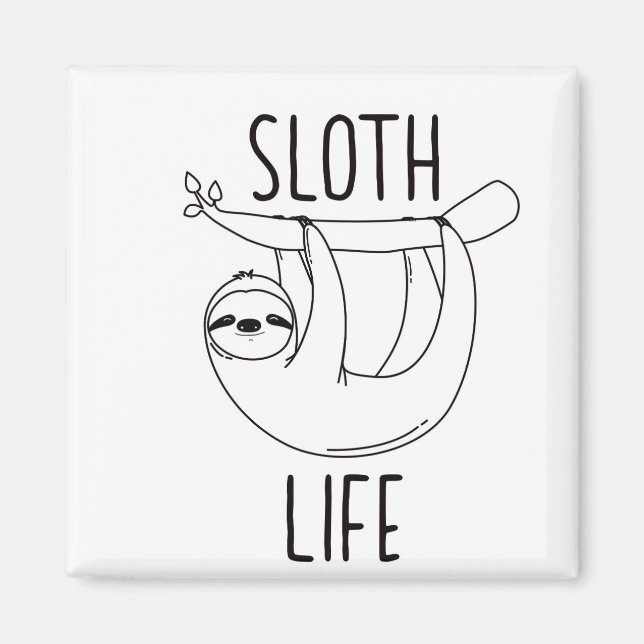 Sloth Life Fridge Magnet (Framsidan)