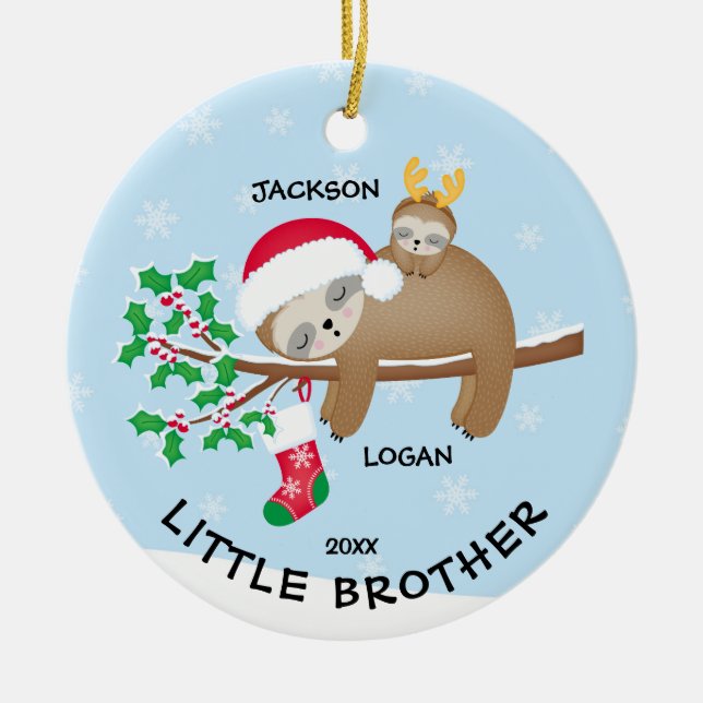 Sloth Little Brother jul Ornament (Framsidan)