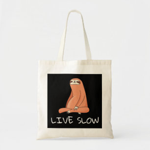 Sloth Live Slow Tote Bag Tygkasse
