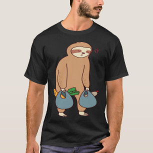 Sloth Livsmedel som sjunker i sömnen Ironic Cute S T Shirt