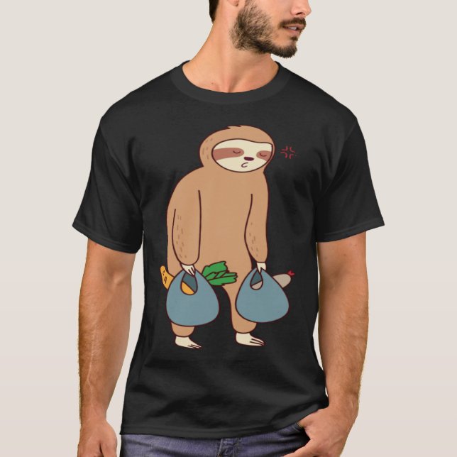 Sloth Livsmedel som sjunker i sömnen Ironic Cute S T Shirt (Framsida)
