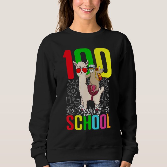 Sloth Llama 100 Day Of School For Teacher Student  T Shirt (Framsida)
