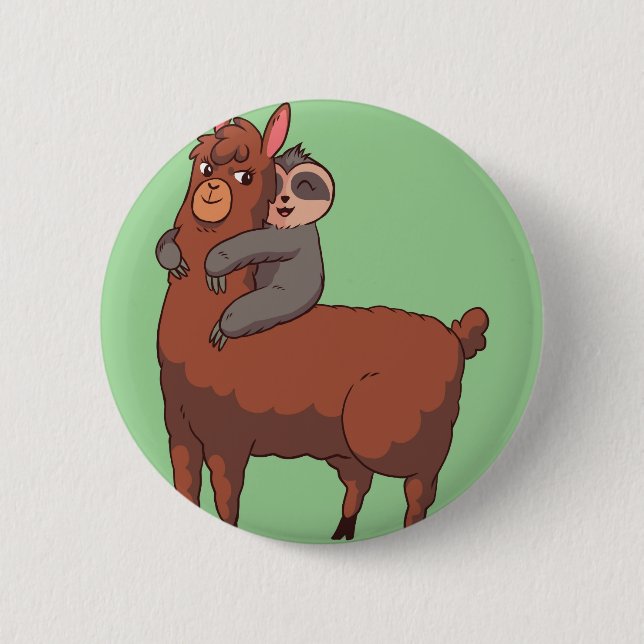 Sloth Llama Hugger Knapp (Framsida)