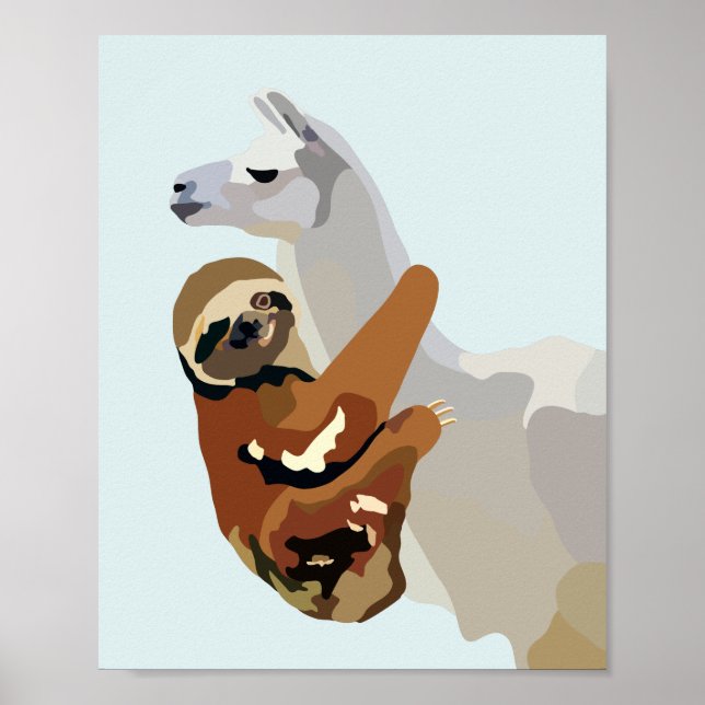 Sloth Llama Poster (Framsidan)