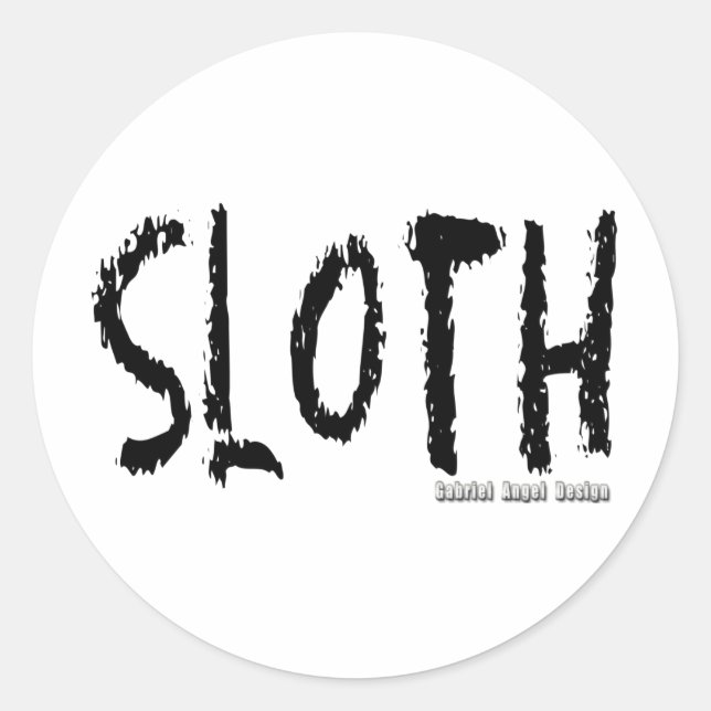 Sloth Logotyp Runt Klistermärke (Framsida)