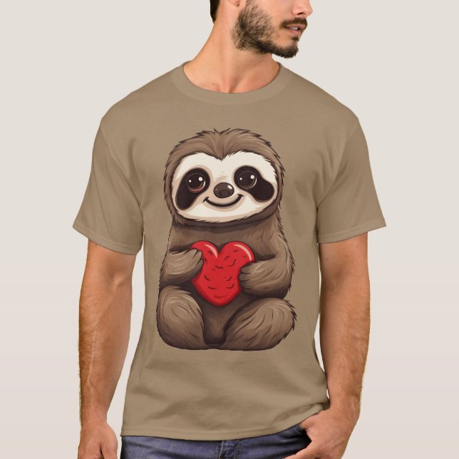 Sloth Love In Love Friendship and Valentines T Shirt (Framsida)