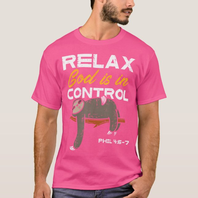 Sloth Luth Gud är i kontroll över Jesus Christian  T Shirt (Framsida)