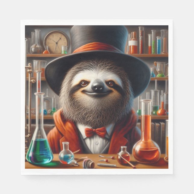 Sloth Mad Scientist Pappersservett (Framsidan)