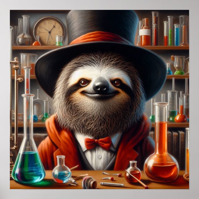 Sloth Mad Scientist Poster (Framsidan)