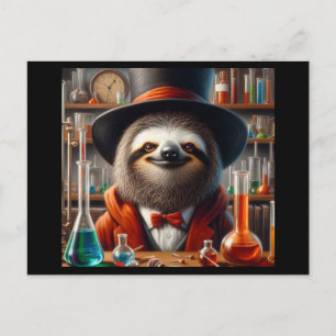 Sloth Mad Scientist Vykort