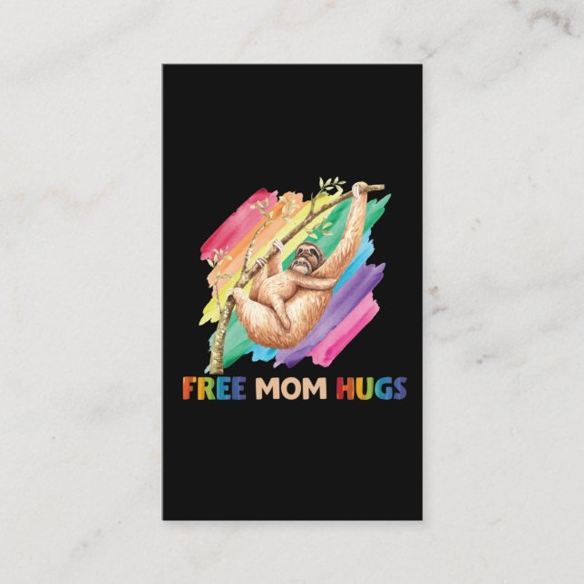 Sloth Mamma Hugs Rainbow Cute Child och Mor Visitkort (Framsida)