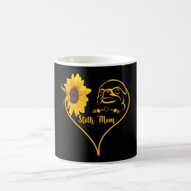 Sloth Mamma med Solrosheart Mors dag Kaffemugg (Center)