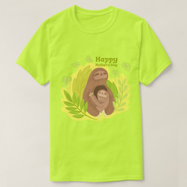 Sloth Mamma och Baby T Shirt (Design framsida)