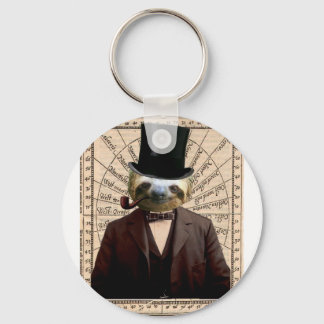 Sloth Man Victorian Steampunk Antropomorphic Nyckelring
