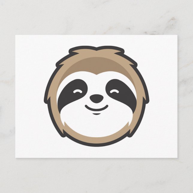 Sloth Mascot Vykort (Framsida)